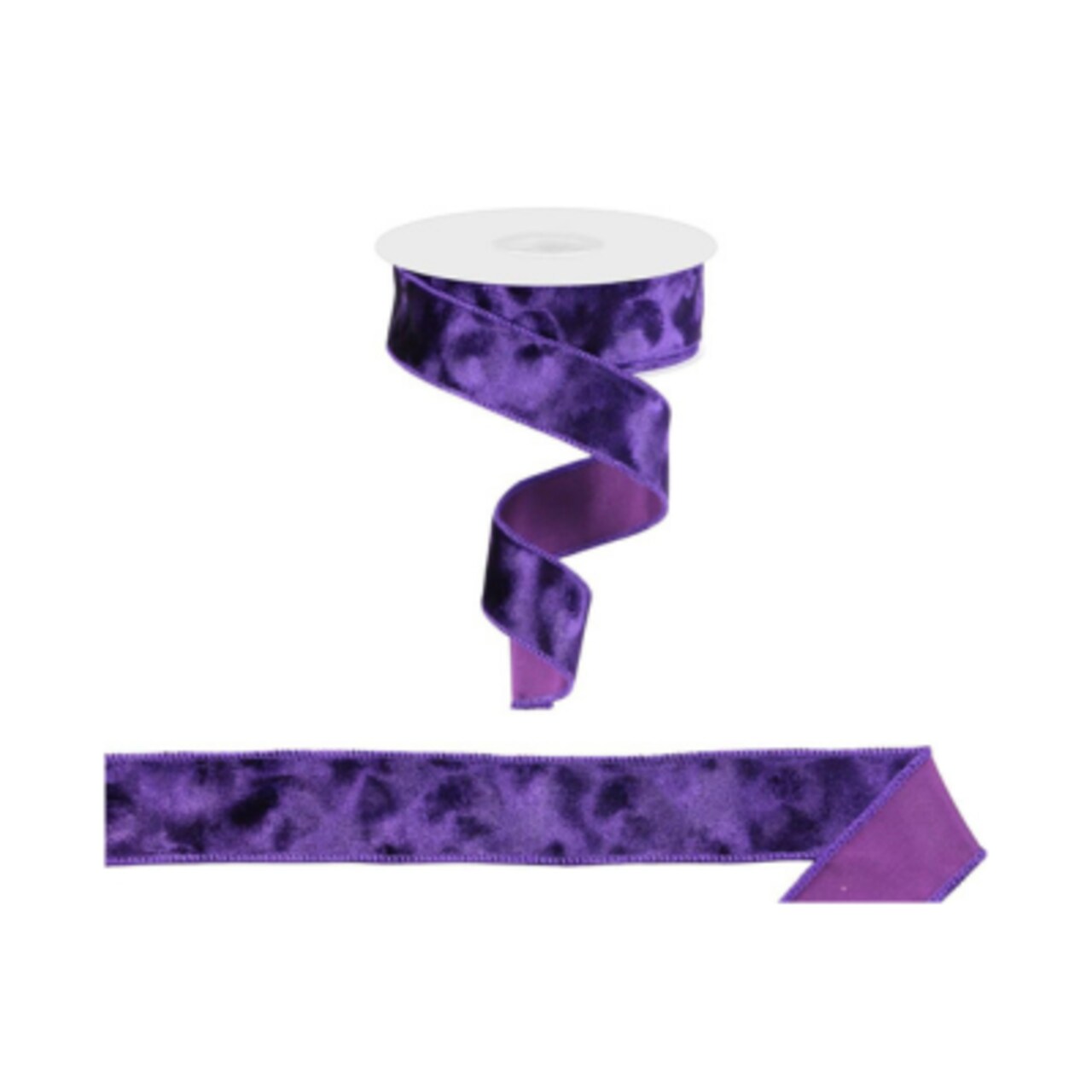 1.5" x 10yd Purple Plush Pressed Velvet Wired Ribbon - Luxurious Craft and Decoration Ribbon -RN582023